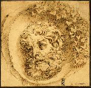 CARRACCI, Agostino Head of a Faun in a Concave (roundel) dsf oil painting picture wholesale
